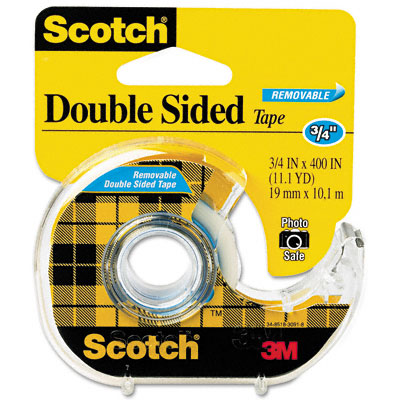 Picture of 3M 667 667 Double-Sided Removable Office Tape & Dispenser  3/4   x 11 Yards