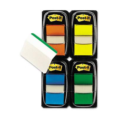 Picture of 3M 680RYBGVA Flags/Tabs Value Pack  Assorted Colors  200 1 in.Flags  12 Filing Tabs/Pk