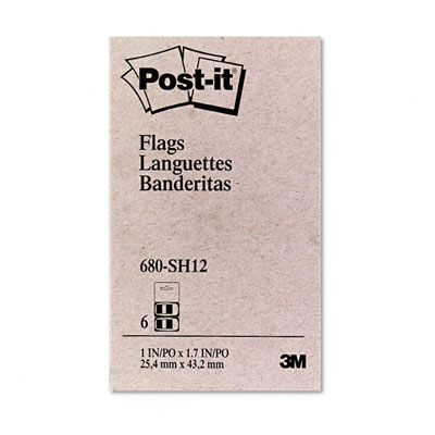 Picture of 3M 680SH12 Flags in Dispensers    Sign Here    YW/Red  12 50-Flag Dispensers per Pack
