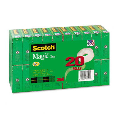 Picture of 3M 810K20 Magic Office Tape Value Pack  3/4   x 28 Yards  1 in.Core  Clear