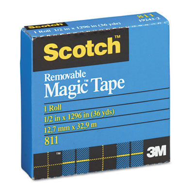 Picture of 3M 811121296 Removable Tape  1/2   x 36 Yards  1 in.Core