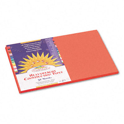 Picture of Pacon 6607 SunWorks Construction Paper  Heavyweight  12 x 18  Orange  50 Sheets