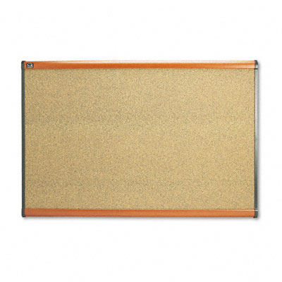 Prestige Bulletin Board  Graphite-Blend Cork  36 x 24  Cherry Frame