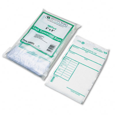 Picture of Quality Park 45220 Cash Transmittal Bags with Printed Info Block  6 x 9  Clear  100 bags per pack