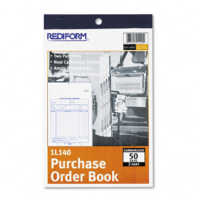 Picture of Rediform 1L140 Purchase Order  Bottom Punch  5-1/2 x 7-7/8  Carbonless 2-Part  50 Sts