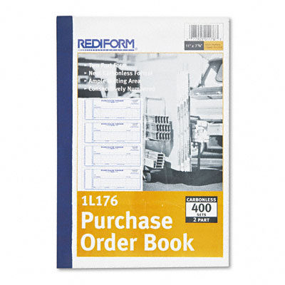 Picture of Rediform 1L176 Purchase Order  7 x 2-3/4  Carbonless Duplicate  400 Sets/Book