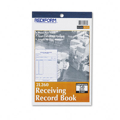 Picture of Rediform 2L260 Receiving Record  5-1/2 x 7-7/8  Carbonless Triplicate  50 Sets/Book