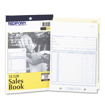 Picture of Rediform 5L320 Sales Form  5-1/2 x 7-7/8  Carbonless Duplicate  50 Sets/Book