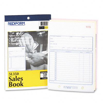 Picture of Rediform 5L350 Sales Form  5-1/2 x 7-7/8  Carbonless Triplicate  50 Sets/Book