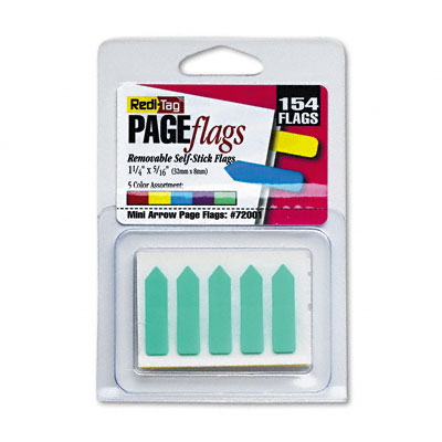 Picture of Redi-Tag 72001 Mini Arrow Page Flags  Blue/Mint/Purple/Red/Yellow  154 Flags per Pack