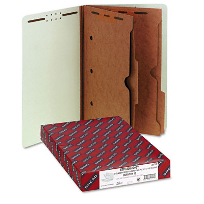 Picture of Smead 29710 Pressboard End Tab Classification Folders with Pockets  Lgl  6-Section  10/bx