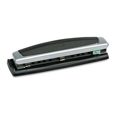 Picture of Swingline 74037 10-Sheet Precision Pro Desktop Two- and Three-Hole Adjustable Punch  9/32   Holes