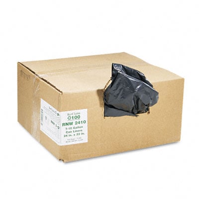 RNW2410 ReClaim Can Liners  7-10 Gallon  .65mil  24 x 23  Black  500/Carton -  Webster