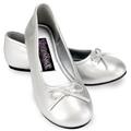 BuySeasons 186075 - Adult Flat Shoe With Bow - Silver - Size 8 BuySeasons 186075 - Adult Flat Shoe With Bow - Silver - Size 8