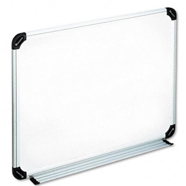 Universal 43722 Dry Erase Board Melamine 24 x 18 White Black/Gray Aluminum/Pl...