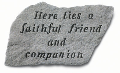 Kay Berry- Inc. Here Lies A Faithful Friend And Companion - Memorial - 14.5 Inches x 9.5 Inches