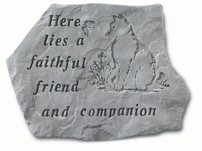 Kay Berry- Inc. Here Lies A Faithful Friend And Companion - Cat Memorial - 15.5 Inches x 11.5 Inches