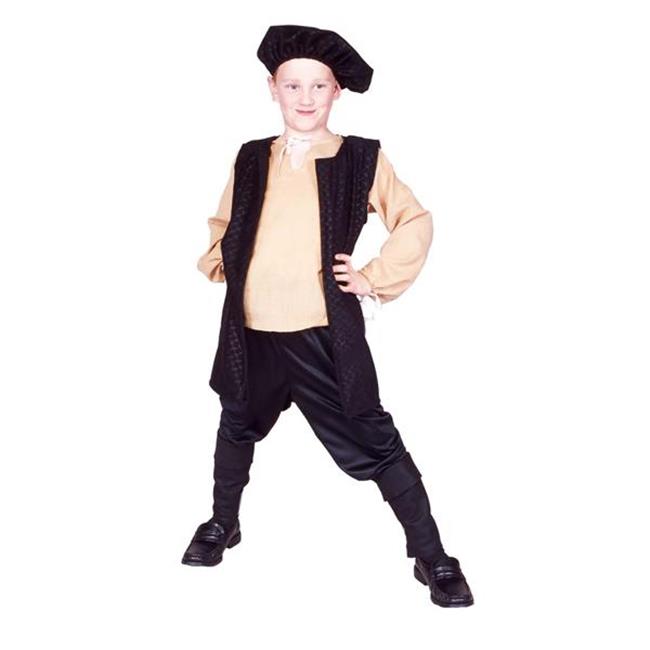 RG Costumes 90313-L-BK Black Renaissance Boy Costume - Size Child-Large