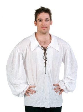 Picture of RG Costumes 80331-W Renaissance Costume Shirt - White - Size Adult Standard