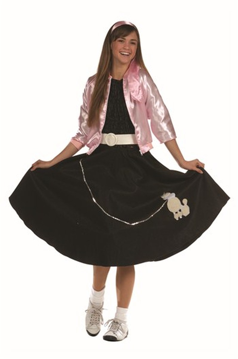 Picture of RG Costumes 81038-BK Poodle Skirt Costume - Black - Size Adult Standard