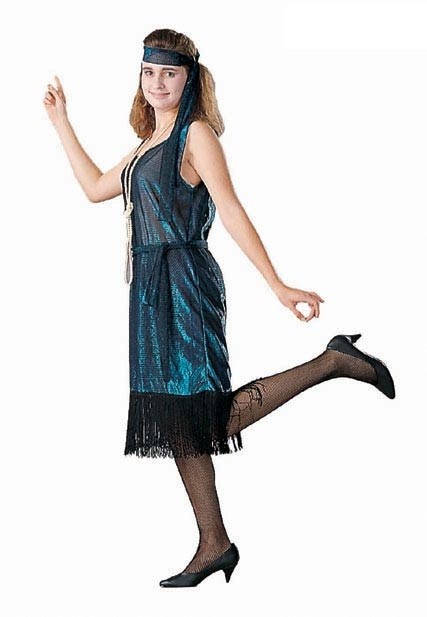 Picture of RG Costumes 81040-S Roaring 20s Flapper Costume - Silver Metallic - Size Adult Standard