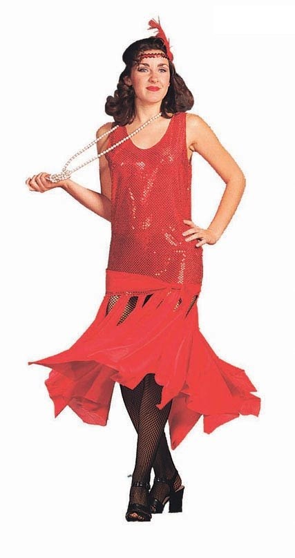 Picture of RG Costumes 81121-R 20s Flapper Costume - Red - Size Adult Standard
