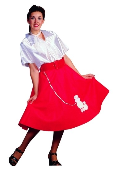Picture of RG Costumes 81138-R Poodle Skirt Costume - Red - Size Adult Standard