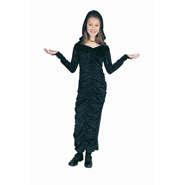 Picture of RG Costumes 91296-S Black Gothic Dress With Hood - Size Child-Small