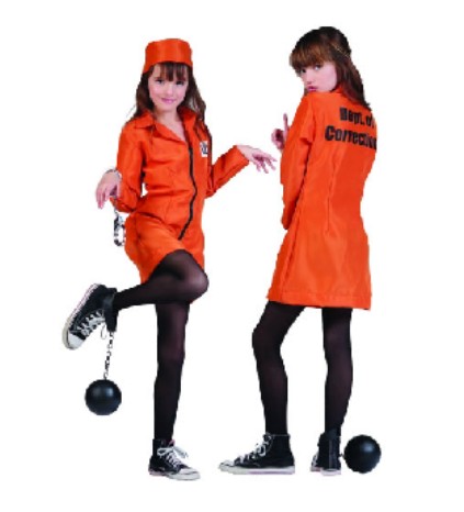 Picture of RG Costumes 91419-M Not GuiltyJail Girl Costume - Size Child-Medium