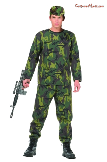 Picture of RG Costumes 77054 Jungle Fighter Costume - Size Teen 16-18