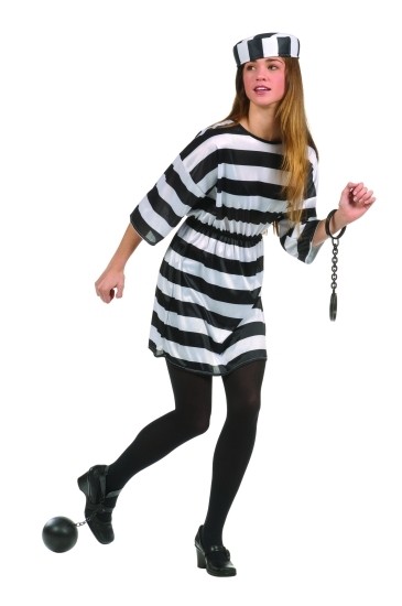 Picture of RG Costumes 78008 Convict Girl Costume - Size Teen 16-18