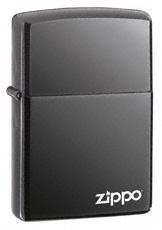 Windproof Lighter in Black Ice with  Logo