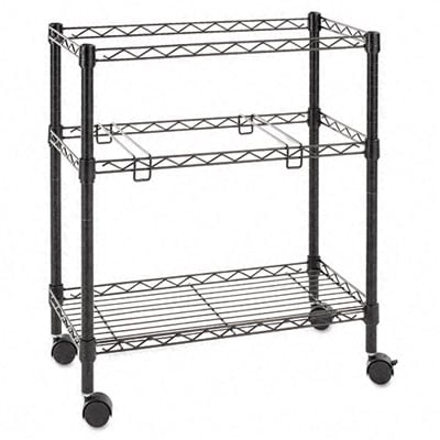 Picture of Alera FW601426BL Two-Tier Rolling File Cart  26w x14d x 30h  Black