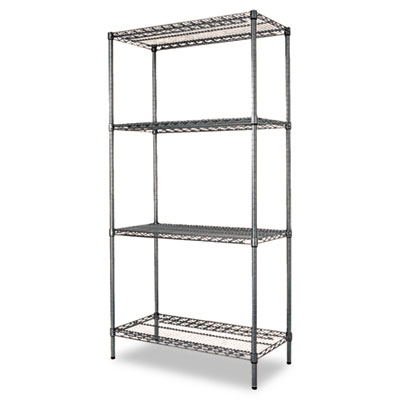 Picture of Alera SW503618BA Industrial Wire Shelving Starter Kit  Four Shelves  36w x 18d x 72h  Black