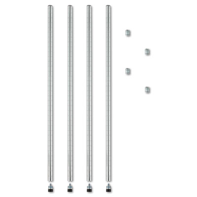 Picture of Alera SW59PO36SR Stackable Posts For Wire Shelving  36  h  Silver  4 Pack