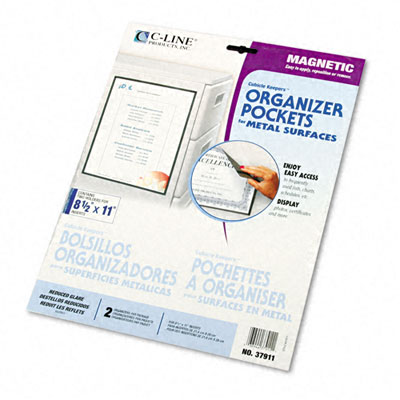 Picture of C-Line 37911 Magnetic Cubicle Keepers Display Holders  8-1/2w x 11h  Clear  2 per Pack