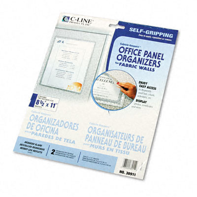 Picture of C-Line 38911 Cubicle Keepers  Hook Eye Adhesive-Backed Display Holders  8-1/2w x 11h  Clear  2/pk