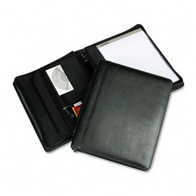 Picture of Samsill 15540 Leather Multi-Ring Zippered Portfolio  Two-Part  1 in.Cap  11 x 13-1/2  Black