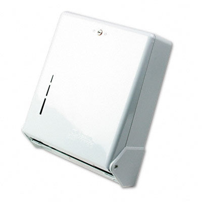 Picture of San Jamar T1905WH True Fold Metal Front Cabinet Towel Dispenser  White  11-5/8w x 5d x 14-1/2h