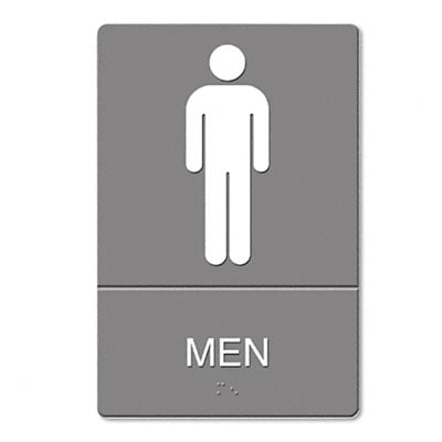 Picture of US Stamp 4817 ADA Restroom Sign  Men Symbol with Tactile Graphic  Molded Plastic  6 x 9