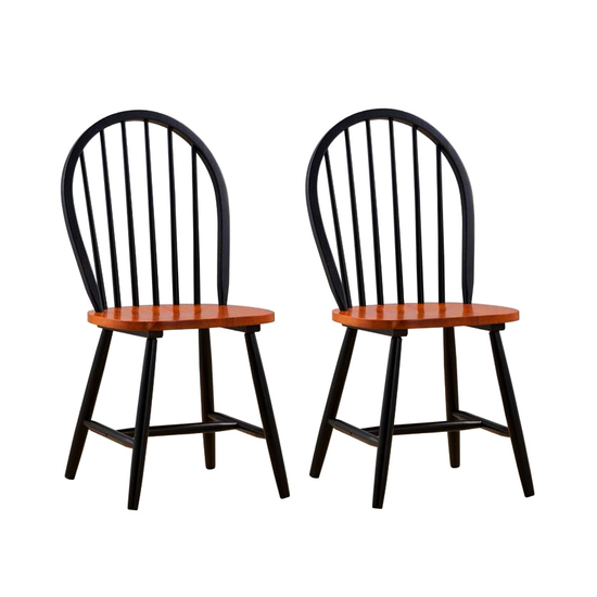 Boraam 31516 Set Of 2 Farmhouse Dining Chairs - Black And Cherry Finish