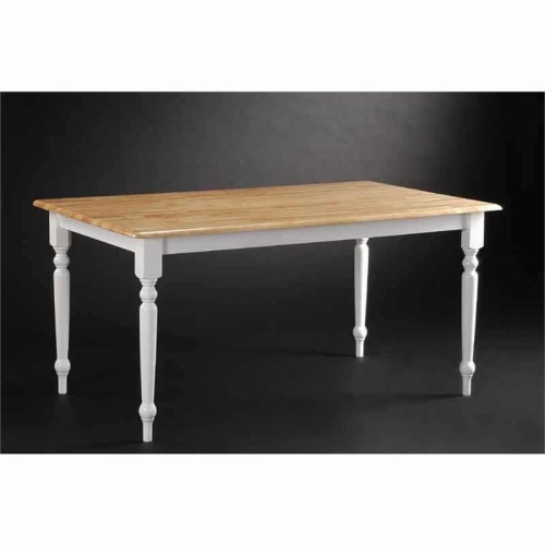 Picture of Boraam 70369 Farmhouse Dining Table - White And Natural Finish