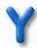 14in Inflatable Letter Y- Blue- Pack of 12