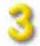 333 14in Inflatable Number 3- Yellow- Pack of 12