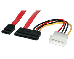 18 inch Serial ATA Data Cable with LP4 Adapter