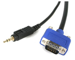 Picture of Startech MXTHQMM6A 6 ft Coax SVGA monitor cable with built-in Audio
