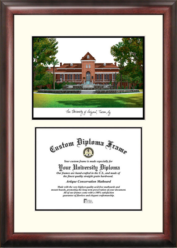 Picture of Campus Images AZ996V University of Arizona Scholar Lithograph and Diploma Frame