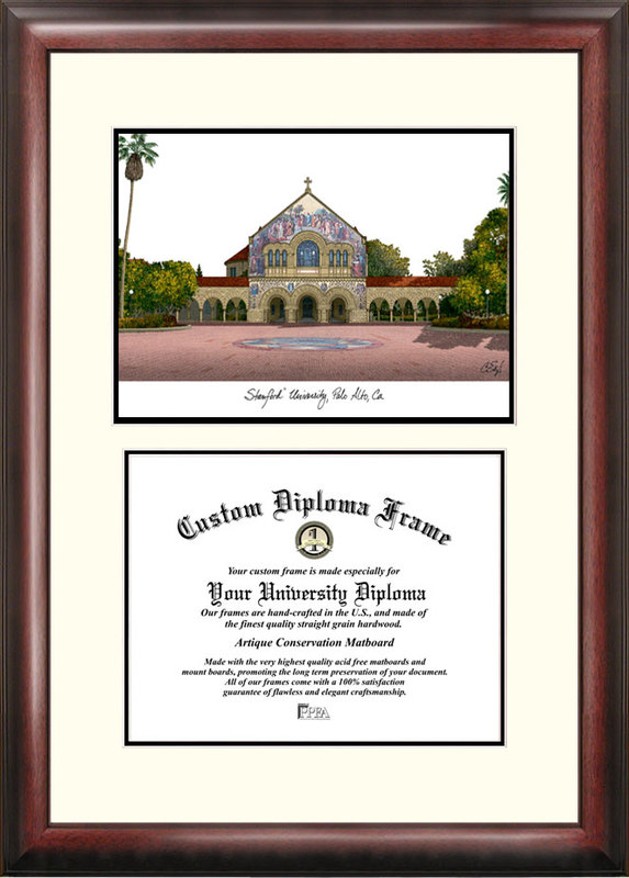 Picture of Campus Images CA932V Stanford University Scholar Framed Lithograph with Diploma Bookstore Quality