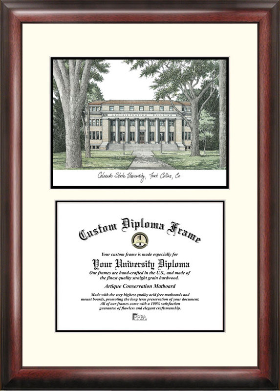 Picture of Campus Images CO999V 18&quot; x 24&quot; Colorado State University Scholar Lithograph Frame
