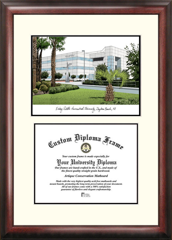 Picture of Campus Images FL995V Embry-Riddle Aeronautical University Scholar Framed Lithograph with Diploma